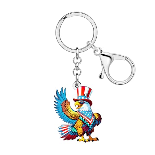 Porte-clés aigle à tête blanche en acrylique pour accessoire de voiture