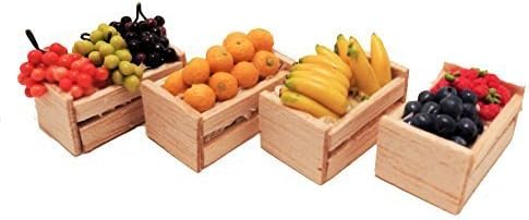 Melody Jane Dollhouse Crates of Fruit Greengrocers Boxes Store Shop Accessory