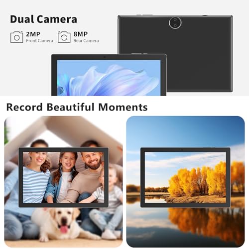 Image of Tabalet Android 15 with Keyboard, 10 Inch Tablet with Case | 8GB + 32GB + 1TB Expanded, 1280x800 IPS Touchscreen, 5G WiFi 6, L1, Long Battery Life Tablet (Black)