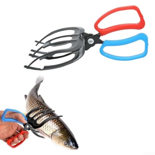 Pinze per attrezzi da pesca con struttura leggera e struttura in metallo resistente, morsetto regolabile a tre artigli per una presa sicura del pesce (misura grande x 1)