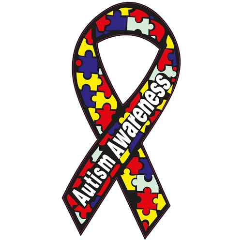 INDIGOS UG Aufkleber Autoaufkleber JDM Die Hart - Autism Awareness Ribbon Bumper Sticker Puzzle 76mmX127mm 76mmX127mm