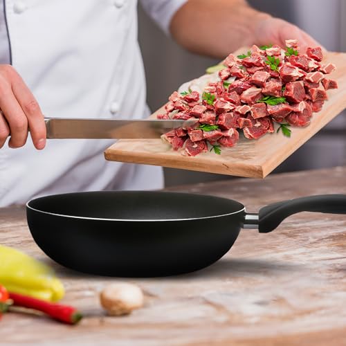 Premium 28cm Deep Wok - Induction, Dishwasher Safe, Non-Stick, Easy to Clean - PFOA Free, 4mm Thick - Hanging Hook, Suitable for Multiple Hobs - Soft Touch Handle with Flame Retardant Technology - Image 5