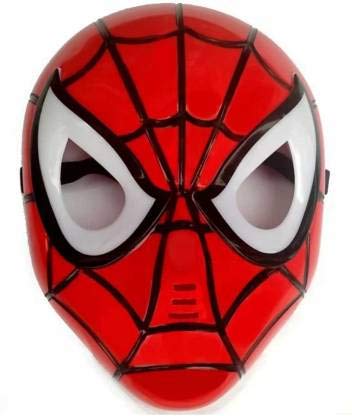 Spider Man Mask with LED Light and Sound Function Party Mask (Red, Pack of 1).