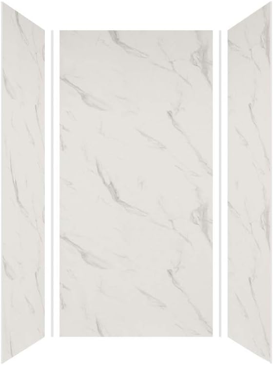 Transolid EWK363672-41 Expressions 3-Panel Shower Wall Kit, 36-in L x 36-in W x 72-in H, Bianca