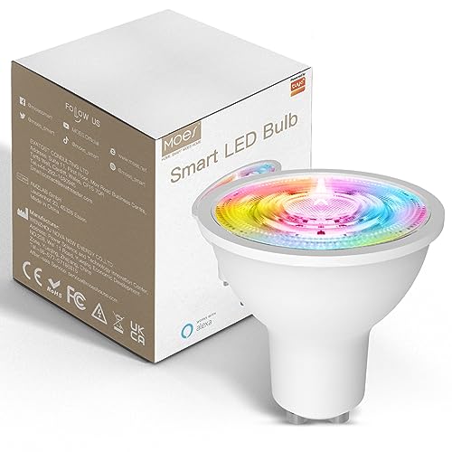 MOES ZigBee Smart LED Bulb, 5W GU10 RGB Colour Cold White Dimmable, App Remote and Voice Control