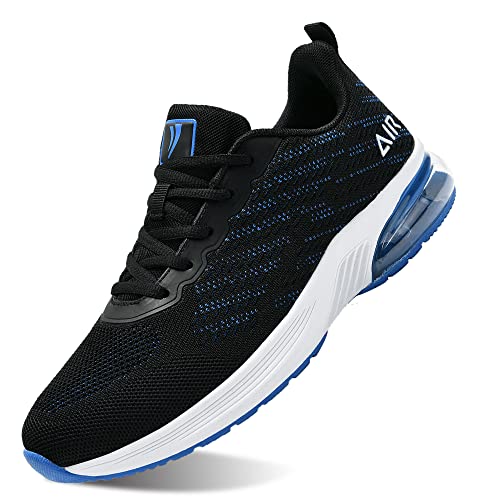 Fefiyo Men's Air Running Shoes Breathable Walking Tennis Non-Slip Fashion Sneakers For Working Sport Gym Jogging Us 10.5 Blackblue #TOP17