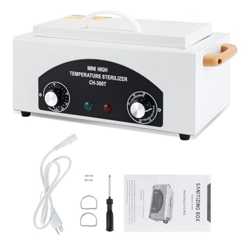 Winb High Temperature Sterilizer Mini Autoclave with Timer 300W Capacity 1.5L for Dental Tools Hairdressing Manicure Tools with Handle