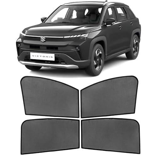 Image of AutoStory Custom Fit Black Mesh Car Sunshade for Victoris | UV & Heat Protection Car Window Curtains | Privacy Car Sun Shade | Breathable Vehicle Specific Side Window Shades