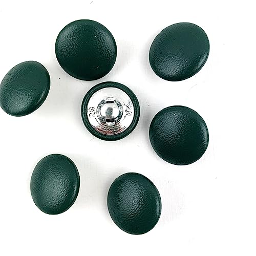 Heyiwell 20PC Leather Covered with Metal Shank Round Buttons for Bridal Gowns Shirts Dress DIY Sewing Craft (Green, 18mm) by Heyiwell - Used condition - Image 3