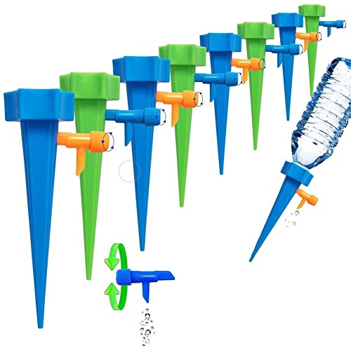 LATERN 12Pcs Plant Waterer Automatic Plant Watering Spike Self Watering Drip Irrigation System with Control Valve Switch for Garden Home Indoor Outdoor