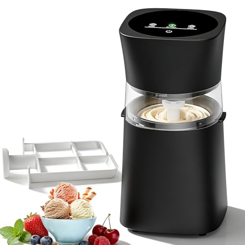 Image of Ice Cream Maker Machine with Pre-Freeze Bowl, Rechargeable Homemade Ice Cream Maker, 20 /30 Min Electric Small Ice Cream Machine for Gelato, Frozen Yogurt