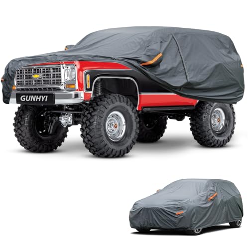 Image of GUNHYI Premium Car Cover Custom Fit Chevrolet Blazer K5, 16 Layers Heavy Duty Car Cover Waterproof All Weather with Zipper Door for Sun Rain Snow Dust Uv Protection