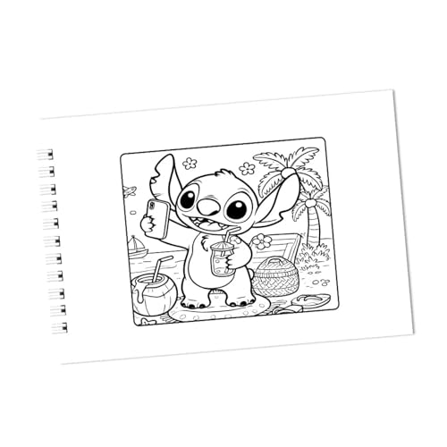 Colorindo com Stitch, Caderno de pintar Stitch, 50 Folhas, estido Bobbie Goods, Coloring Book, A5, C