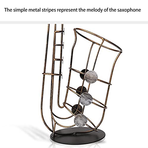 Soporte para botellas diseño saxofón de metal miniatura 4