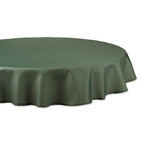 DII Indoor/Outdoor Re-Usable Tabletop Collection Tonal Lattice, Machine Washable, Tablecloth, 60" Round, Artichoke