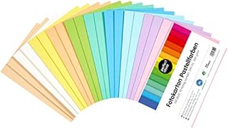 perfect ideaz 100 Sheets of DIN-A5 Coloured Pastel Photo Card, Craft Paper, Dyed Through Sheets, 10 Different Light Colours, 300g /qm, Tinted Drawing Card for Crafts, Colourful Set of Coloured Sheets