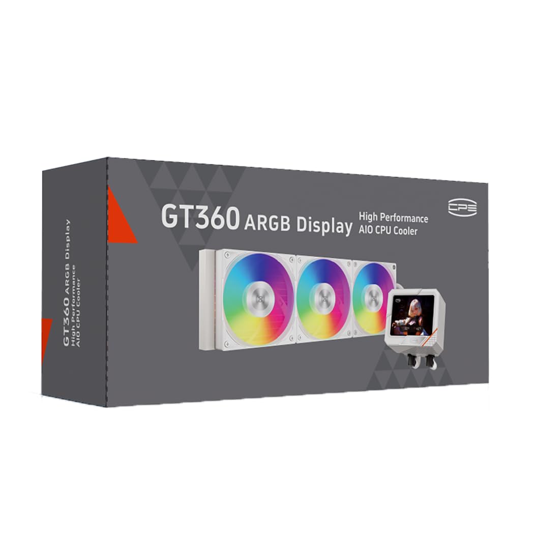 PCCOOLER AIO Cooler Congélateur liquide pour processeur, écran IPS de 3,5", refroidissement par eau ARGB de 360 mm, ventilateur durable à double roulement à billes, compatible avec AM4/AM5, LGA115X