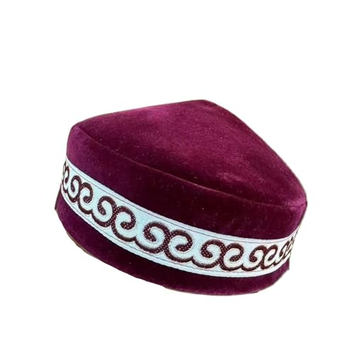 Chapeau Kufi rouge et bleu pour prière et performance