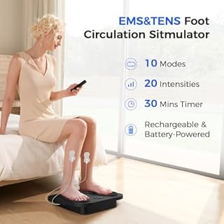 Massaggiatore per Piedi, Ricaricabile EMS TENS Massaggiatore Piedi Elettrico con 10 Modalità e 20 Intensità per la Circolazione, Allevia la Neuropatia, il Dolore Muscolare e il Gonfiore, Regali