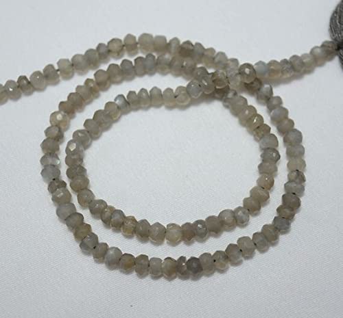 Perles pierre de lune grise 4mm facettées de qualité gemme pour bijoux d'exception