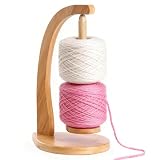 AFAMITOO Wollabwickler Magnetisch, Wollhaspel Rotierender Magnetischer Wollknäuelhalter, Großer Holz Wollhalter für Häkeln und Stricken, Wollwickler als Häkel und Strickzubehör Geschenk