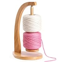 AFAMITOO Wollabwickler Magnetisch, Wollhaspel Rotierender Magnetischer Wollknäuelhalter, Großer Holz Wollhalter für Häkeln und Stricken, Wollwickler als Häkel und Strickzubehör Geschenk