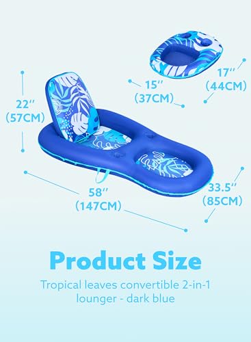 image for SLOOSH Pool Floats Lounger Adult, Fabric Pool Floaties Lounge Converti