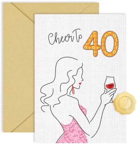 40th Birthday Gifts & Decorations for Women, 40 Years Old Birthday Card for Her Wife Sister Mom Daughter Aunt Daughter in Law Best Friend