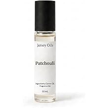 Jersey Oils Patchouli Roll-On Perfume Oil, 10ml, with Sandalwood, Cedarwood, Amber, Vanilla, Rose, and Jasmine Notes