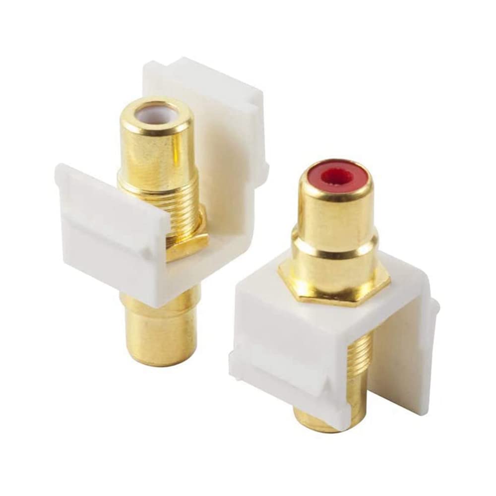 Placcato oro RCA Keystone Jack Insert Connector Femmina Snap in Adapter for Wall Plate