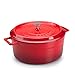 Pentole Agnelli COGHSRP10432R Linea Ghisa Slowcook Casseruola, 32 cm, 10.0 l, Rosso