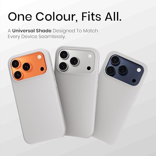 Image of CASEGEAR Silicone Snap Fit Back Cover Case Compatible with iPhone 17 Pro | 8 Feet Drop Protection | Compatible with MagSafe | 360 Protection | Shockproof & Scratch Resistant | Stone