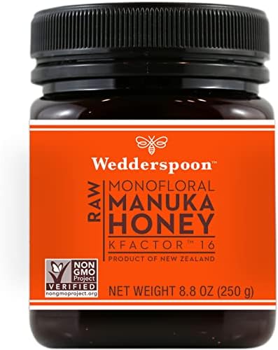 Wedderspoon Raw Premium Manuka Honey KFactor 16, 8.8 Oz, Unpasteurized, Genuine New Zealand Honey, Multi-Functional, Non-GMO Superfood