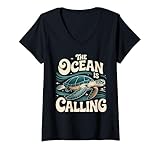 Photo Gallery donna grafica the ocean is calling sea turtle adventure maglietta con collo a v Photo Gallery donna grafica the ocean is calling sea turtle adventure maglietta con collo a v