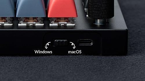 Image of Keychron Q11 QMK /VIA TKL Split Keyboard Ergonomic, 91 Keys 75% Layout Wired Mechanical Gaming Keyboard Mac & Windows with Full Alu Frame, PBT Keycaps & Knobs, Hot-Swappable Keycrhon Super Red Switch