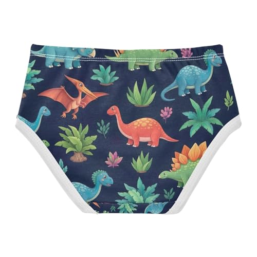 Cartoon Dinosaurs Girls Panties, Toddler Briefs, Girls' Cotton Brief Underwear, 2–8 Years2