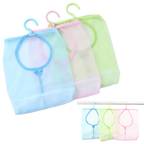 FDRJKN 3Pcs Clothes Peg Bag,Multi-Purpose Peg Bag Organizer, Peg Bags for Washing Line with Hanger, Bathroom, and Wardrobe Storage (Pink, Blue, Green)