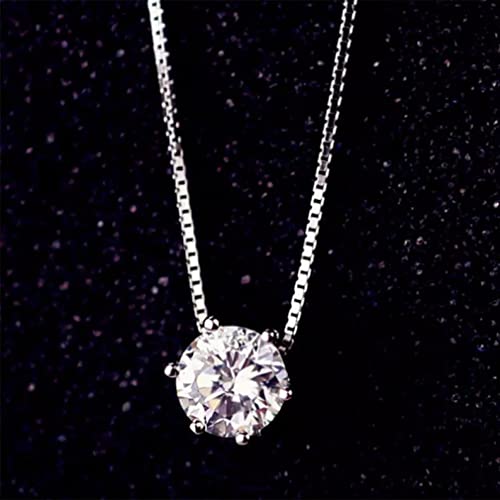 Collier argent 925 femme pendentif diamant moissanite blanc 1 CT couleur D