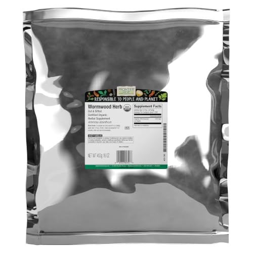 Frontier Co-op Organic Wormwood Herb, 1lb Bulk Bag, Cut and Sifte...