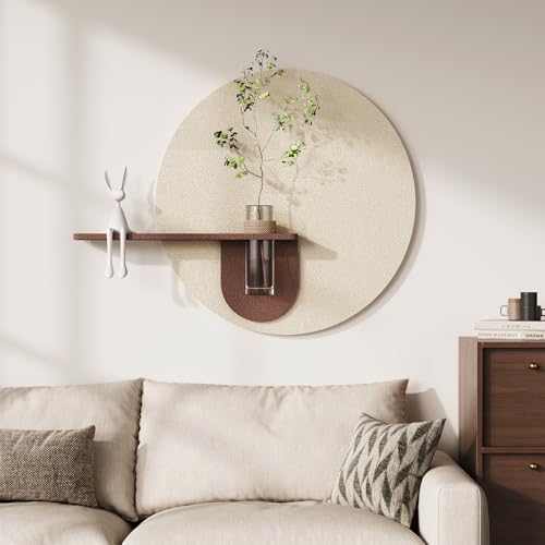 3D Textured Neutral Abstract Wall Art with Vase, Modern Minimalist