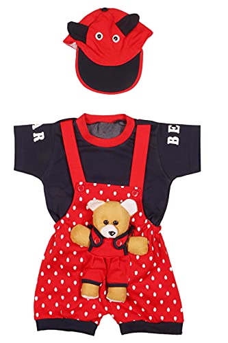 Image of Baby Boy's And Baby Girl's Dungaree Set /Romper Set with T-Shirt And Cap