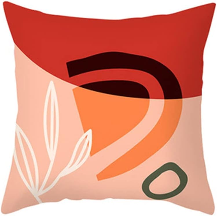Nordic Abstract Geometric Flower Pillowcase Home Sofa Polyester Peach Cushion Cover Bedroom Hotel Car Decoration 45 * 45(Style B)