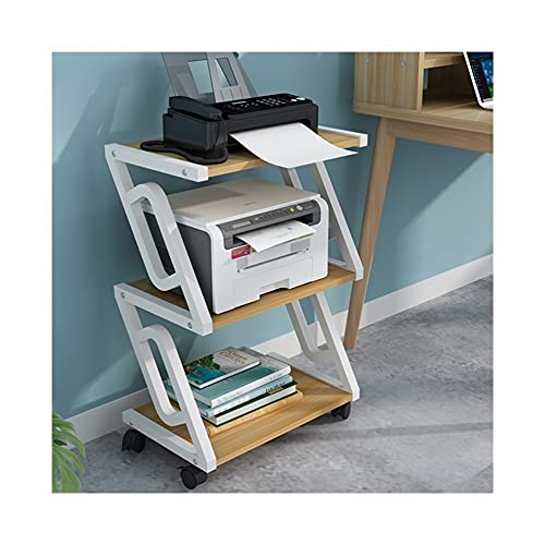 Soporte para impresora, soporte para impresora multifunción de 3 niveles, solución de almacenamiento de oficina fuerte y duradera para artículos pequeños, estante de impresora para ahorrar espacio