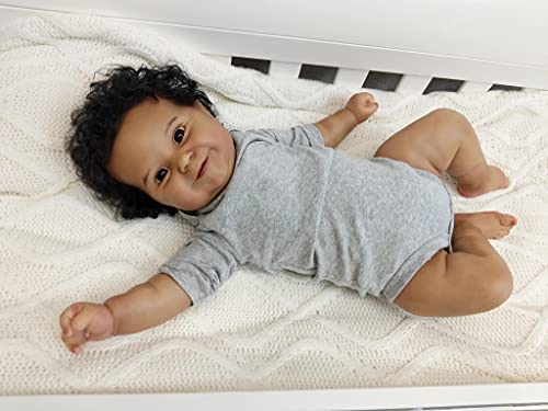 Muñeco Reborn Niño Afroamericano de Silicona 20 Pulgadas miniatura 3