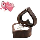 JYCMMFC Caja de madera para anillos, caja de soporte para anillos para