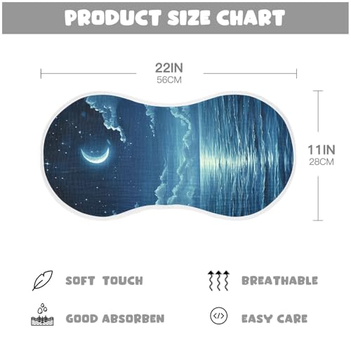 1 Pack Serene Night Muslin Burp Cloths Cotton Absorbent Baby Burping Rags for Boys Girls Soft Newborn Burp Bibs, 22 x 11 Inch4