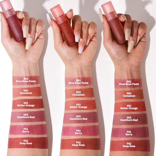 KIMUSE Water Gel Lip Tint 6 Colors Set, Highly Pigmented Long Lasting Moisturizing Glossy Lip Stains, Hydrate Lightweight Lip Gloss Makeup - Thumbnail 6