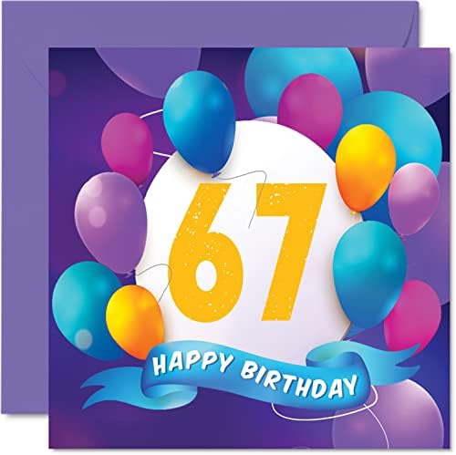 18th Birthday Card for Men Women - Balloon Party - Happy Birthday Cards for 18 Year Old Man Woman Brother Sister Son Daughter Grandson Granddaughter Cousin, 145mm x 145mm Bday Greeting Cards Gift