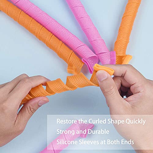 Foto von URAQT Lockenwickler Große Locken,20pcs DIY Wave Styling Kit Haar Lockenwickler Rollen Hair Curler für Waves Styler mit Styling-haken, 55cm