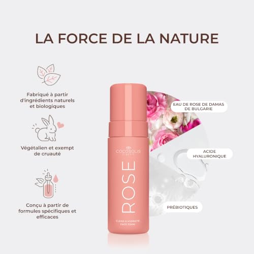 COCOSOLIS Rose Clean & Hydrate Mousse nettoyante pour le visage en profondeur avec acide hyaluronique hydratant et glycérine – vue 4